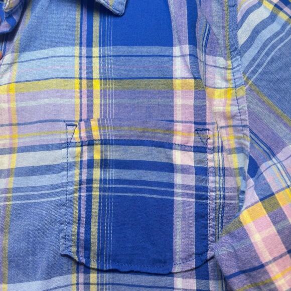 The North Face Women’s Plaid M Button-Up Shirt Blue / Purple Lightweight Cotton - Picture 3 of 9